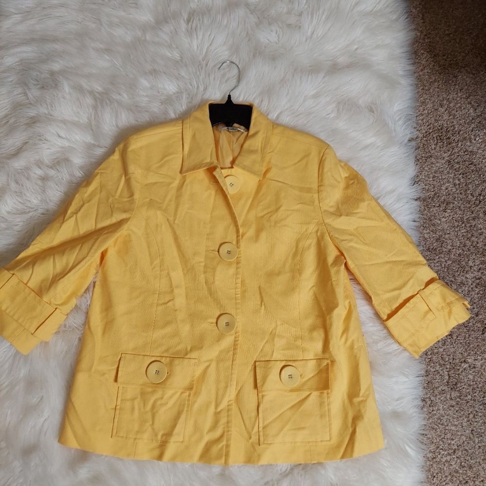 ColdWater Creek yellow 3-button blazer‎ - Picture 8 of 9
